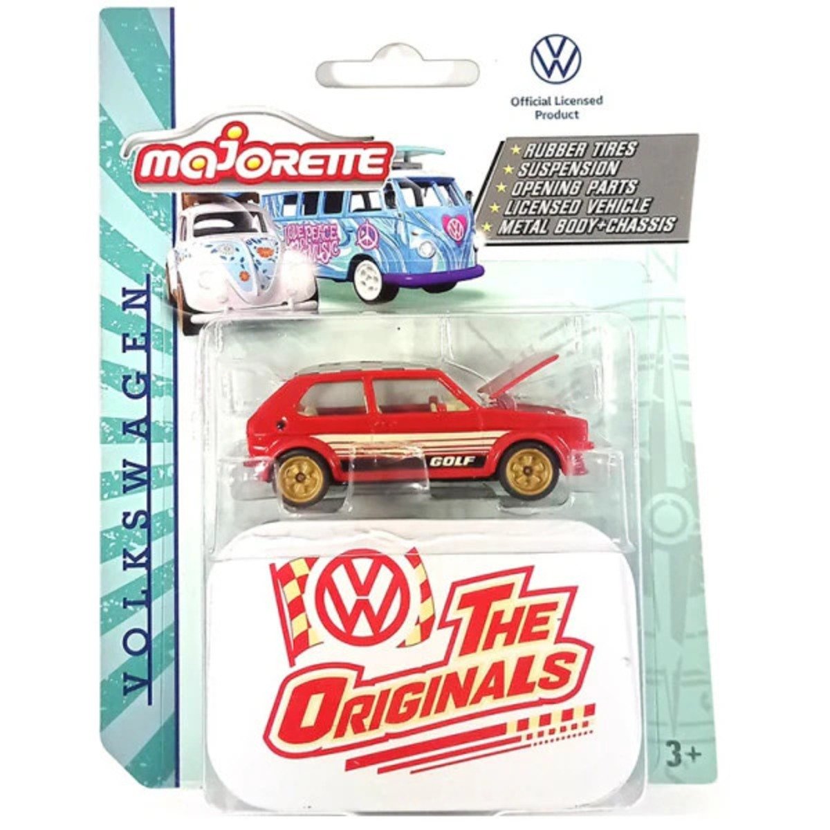 Majorette The Originals Deluxe Cars - Volkswagen Golf Mk1 Rojo